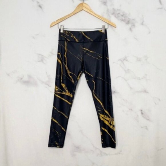 Nubyen Self Content Black Marble Leggings Revolve Activewear Gym Yoga Size M - Picture 1 of 6
